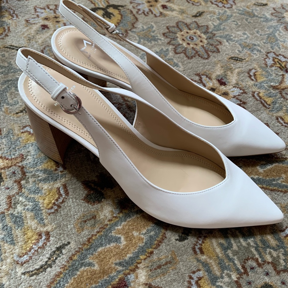 New Marc Fisher Zala Block Heel Pointy Toe Pump